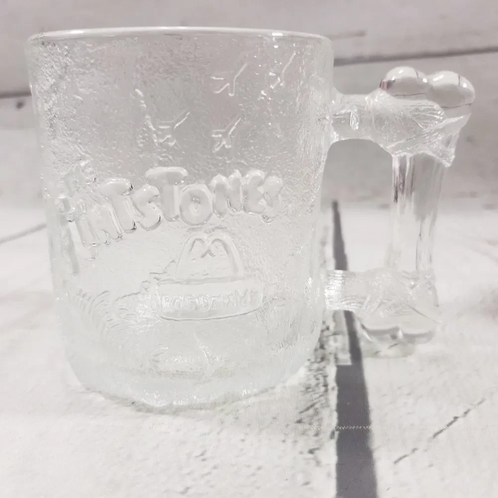 The Flintstones Mug Glass Cup McDonald's 1993 Used
